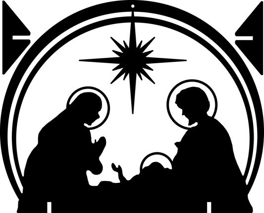 Holiday Nativity Scene with Table Stand