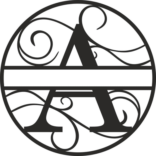 Flourished Steel Monogram Personalized