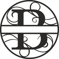 Flourished Steel Monogram Personalized