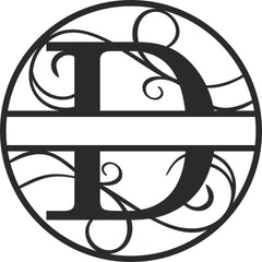 Flourished Steel Monogram Personalized