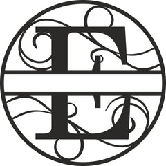 Flourished Steel Monogram Personalized