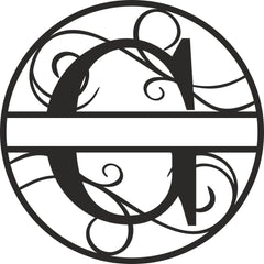 Flourished Steel Monogram Personalized