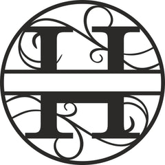 Flourished Steel Monogram Personalized