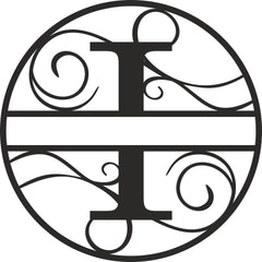 Flourished Steel Monogram Personalized