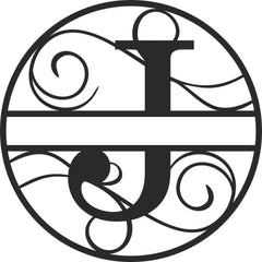 Flourished Steel Monogram Personalized