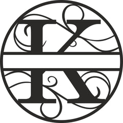 Flourished Steel Monogram Personalized