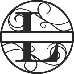 Flourished Steel Monogram Personalized