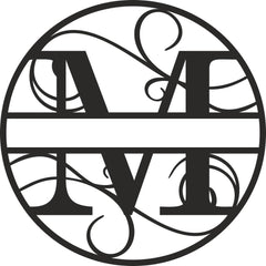 Flourished Steel Monogram Personalized