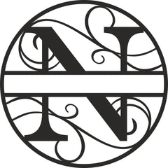 Flourished Steel Monogram Personalized