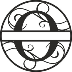 Flourished Steel Monogram Personalized