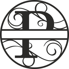 Flourished Steel Monogram Personalized