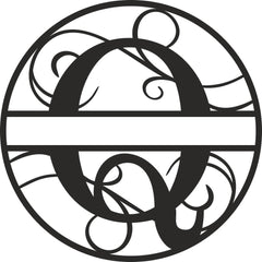 Flourished Steel Monogram Personalized