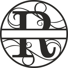 Flourished Steel Monogram Personalized