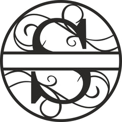 Flourished Steel Monogram Personalized