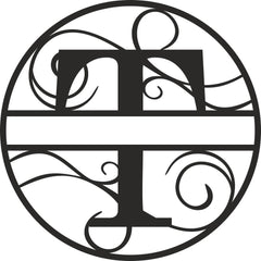 Flourished Steel Monogram Personalized