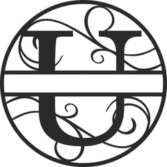 Flourished Steel Monogram Personalized