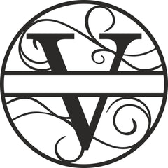 Flourished Steel Monogram Personalized
