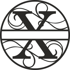 Flourished Steel Monogram Personalized