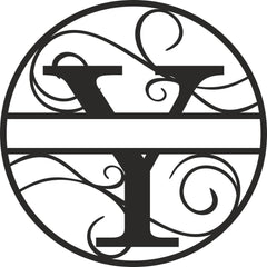 Flourished Steel Monogram Personalized