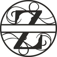 Flourished Steel Monogram Personalized