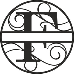 Flourished Steel Monogram Personalized